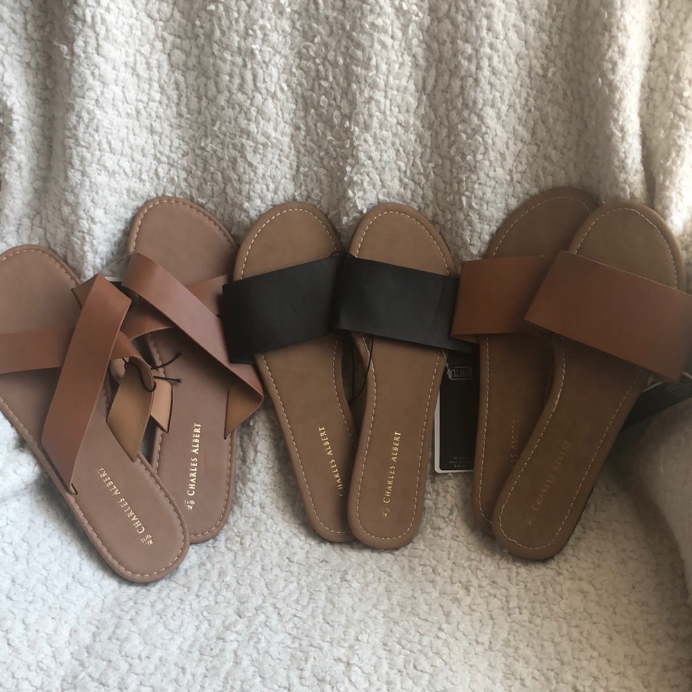 Charles Albert Ladies Sandals bundle 3 pair 10/11